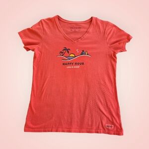 Life is Good Crusher LiteT-Shirt Medium "Happy Hour"